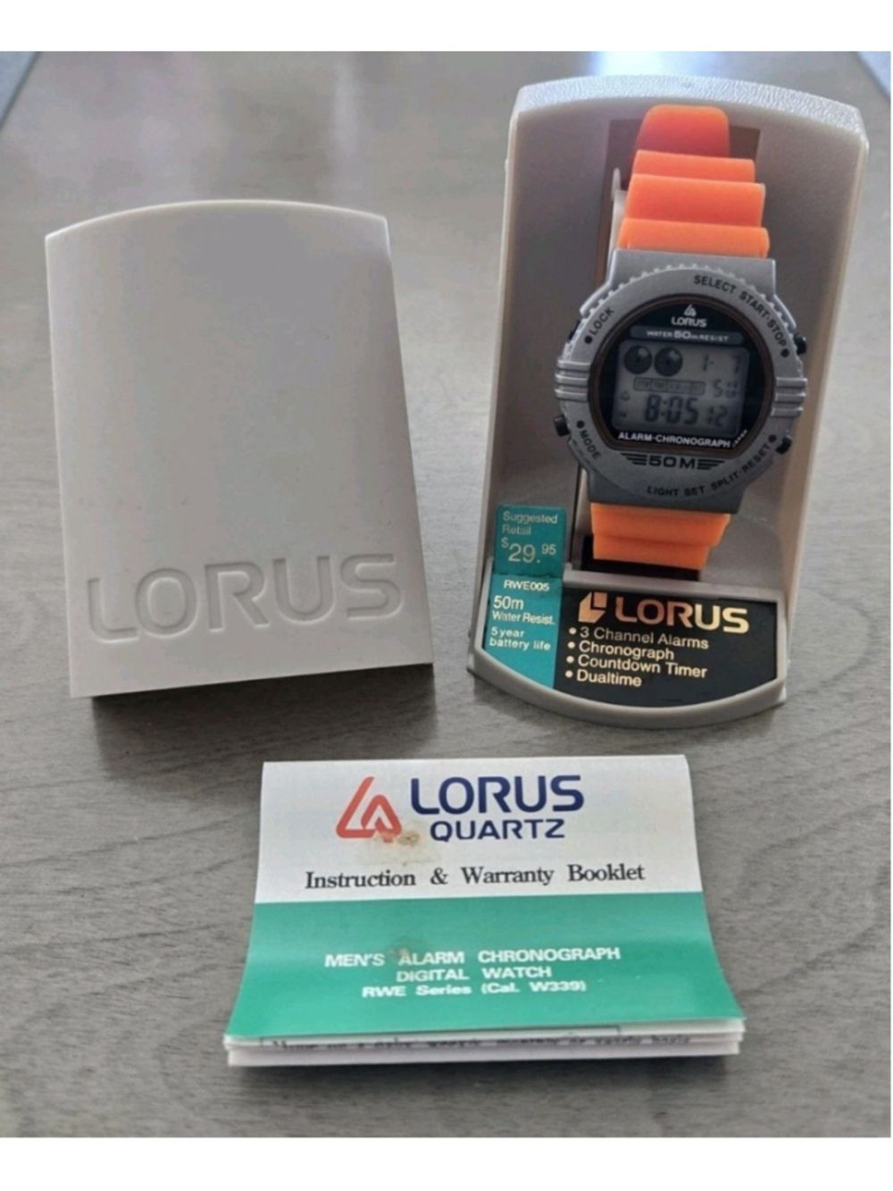Rare Vintage Seiko Lorus RWE005 W339-4A00 Men's Digital LCD Watch 1990s New!!!